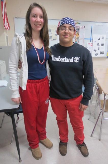 Seniors Colleen Morin and Brandon Craig rock their red, white, and blue.  