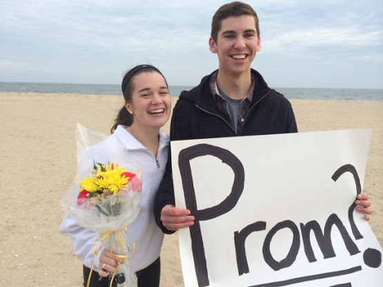 Maddy and Josiah pose at the end of his promposal. 