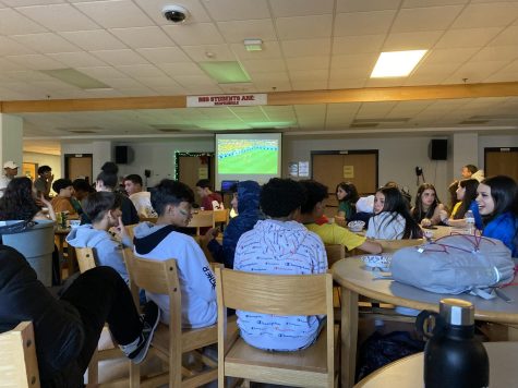 BHS students enjoying one of many World Cup watch parties that took place after school.