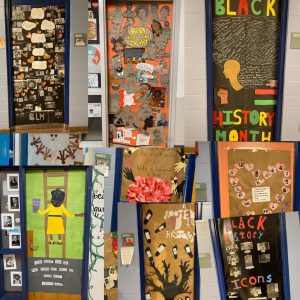 How Barnstable celebrates black history month, sponsored by the Barnstable Ally Group. Photo collage of doors above by Elaina Dunson. 
